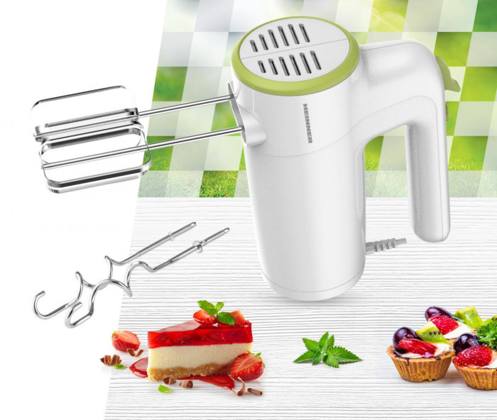 Mixer de mana HEINNER HM-300GR, 300w, 6 viteze+turbo, 2 seturi accesorii inox, alb/verde [2]