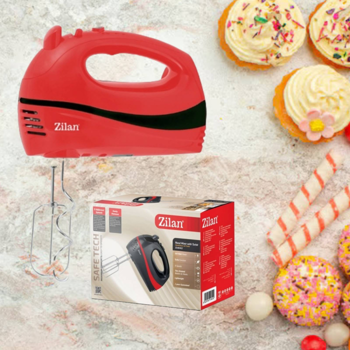 Mixer electric ZILAN ZLN8401, 300W, 5 viteze, Rosu [5]
