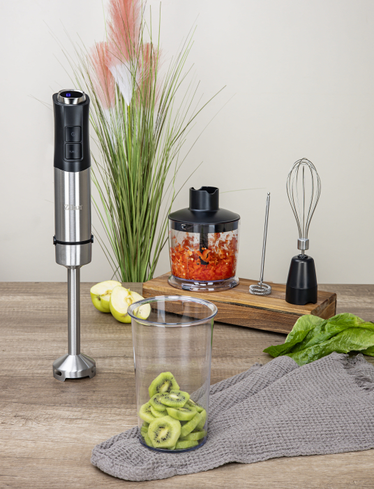 Mixer vertical 5 in 1 Zilan ZLN3939, Putere 1200W, 12 trepte de viteza, Functie Turbo, Afisaj digital, Inox [4]