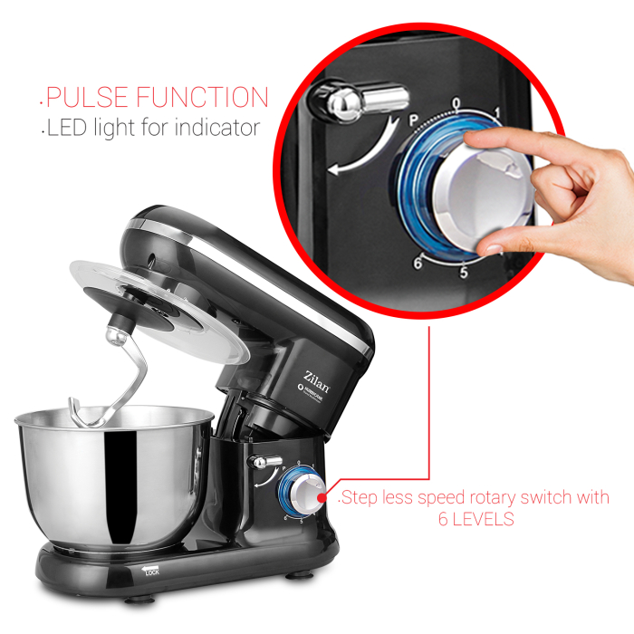 Multi-mixer Hurricane Zilan ZLN3185,negru 6 trepte + puls, 4.5L., 1000W,  [9]