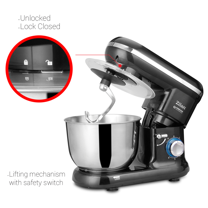 Multi-mixer Hurricane Zilan ZLN3185,negru 6 trepte + puls, 4.5L., 1000W,  [15]
