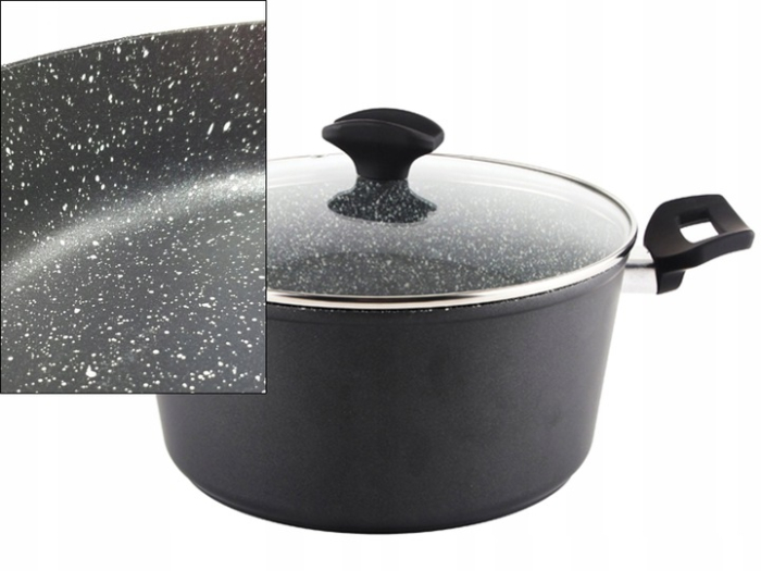 Oala cu capac sticla Zilan ZLN3321, Diametru 24 cm, Inaltime 12 cm, Material aluminiu, Interior granit, Compatibil inductie [6]