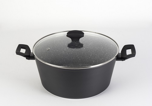 Oala cu capac sticla Zilan ZLN3338, Diametru 28 cm, Inaltime 13 cm, Material aluminiu, Interior granit, Compatibil inductie [2]