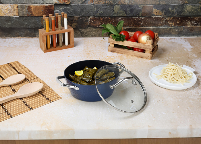 Oala cu capac Zilan ZLN9600 diamond, cu baza de inductie, ceramica si inox, usor de spalat, 20 cm,2.1L [6]