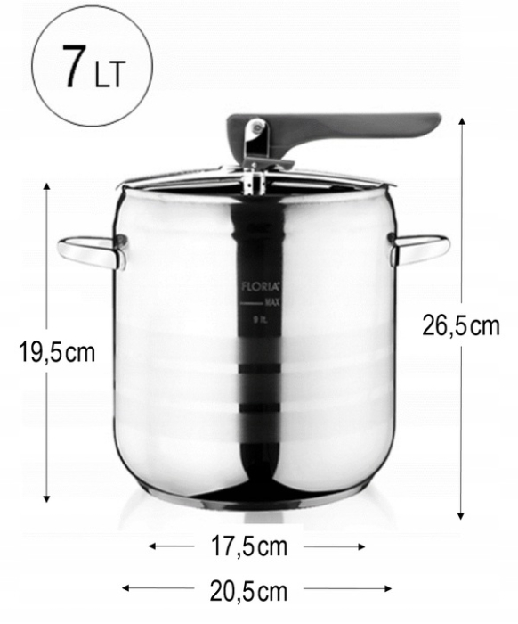 Oala sub presiune inox FLORIA ZLN4610, Capacitate 7L [6]