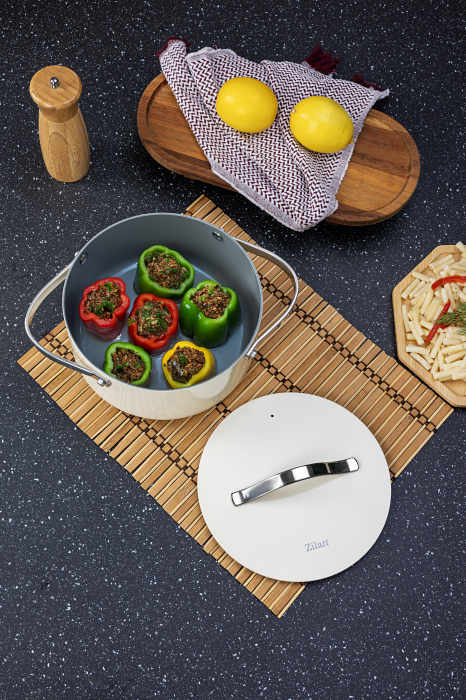 Oala Zilan ZLN0866 din 5 straturi de material, 20 cm diametru, capacitate 2.7l, Otel inoxidabil, Manere nituite [9]