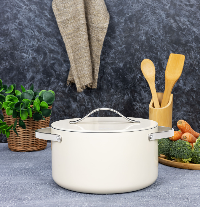 Oala Zilan ZLN0873 din 5 straturi de material, 24 cm diametru, capacitate 5.2l, manere nituite din otel inoxidabil [4]