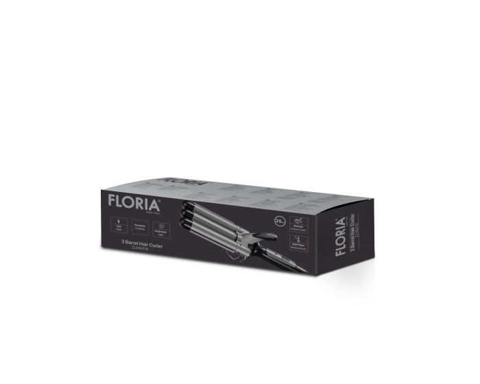 Ondulator de par Floria ZLN9419 cu 3 elementi, temperatura maxima de 200 grade, 98W, Negru [2]