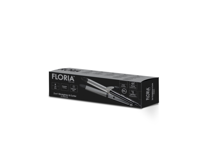 Placa 2 in 1 Floria ZLN9426 pentru indreptat si ondulat parul, temperatura maxima de 200 grade, 43W, Negru  [2]