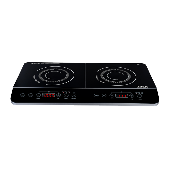 Plita cu inductie Zilan ZLN8088 Neagra, doua ochiuri, putere 3500W, geam din cristal negru [2]