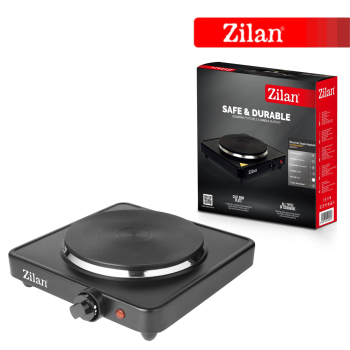 Plita electrica Zilan ZLN2174, 1500W, 1 arzator, 5 trepte de putere, 26 x 26 x 9.5 cm [6]
