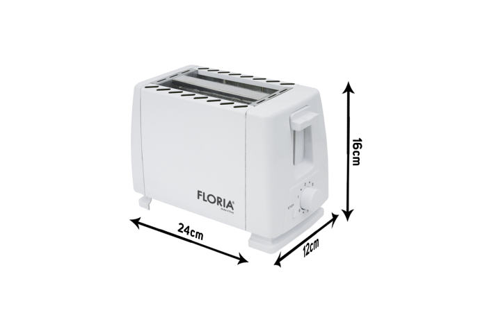 Prajitor de paine Floria ZLN1833 Alb, 700W, 7 nivele de control al temperaturii, buton de oprire [2]