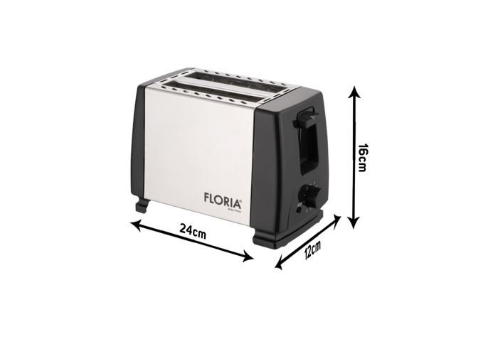 Prajitor de paine Floria ZLN1840 Negru/Inox, 700W, 7 nivele de control al temperaturii, buton de oprire [2]