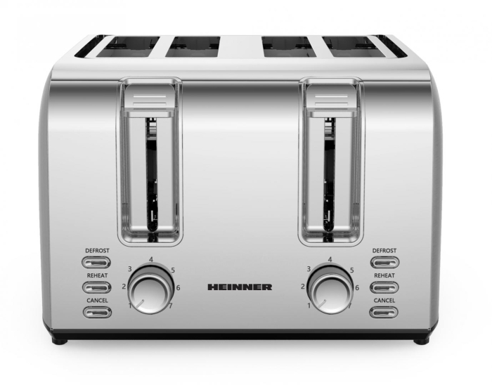 Prajitor de paine Heinner HTP-4S1500SS , 1500w, capacitate 4 felii, 7 niveluri de rumenire, Gri [2]