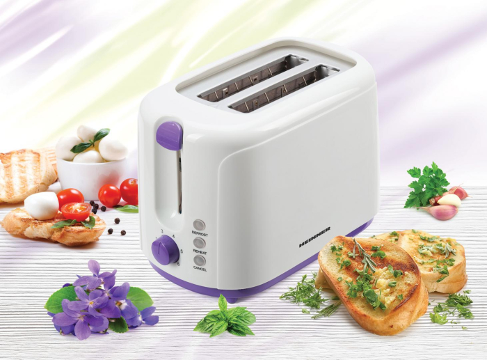 Prajitor de paine Heinner TP-750UV, 750W, 6 nivele de rumenire, 3 functii, control variabil al temperaturii, oprire automata, violet [4]