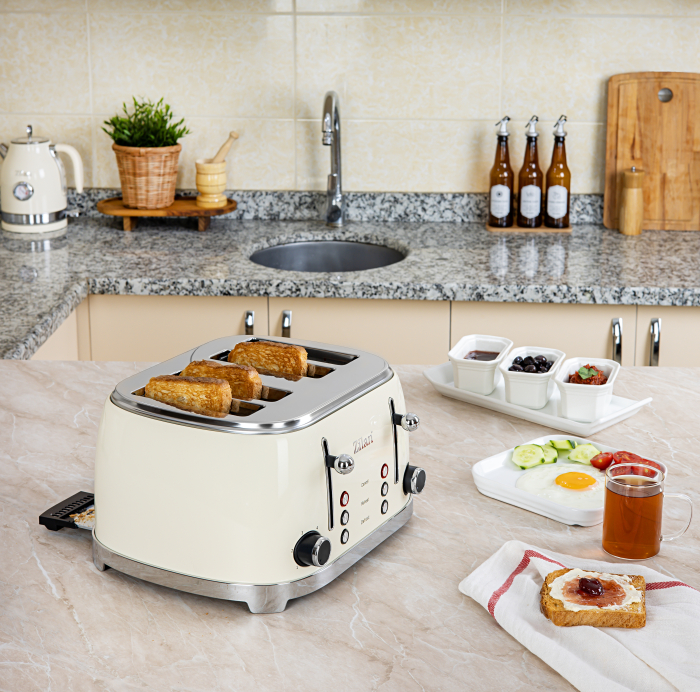 Prajitor de paine Retro Zilan ZLN1214, 4 felii de paine, 1500W, 6 trepte, dezghetare, reincalzire, picioruse antiderapante [7]