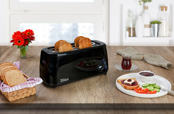 Prajitor paine dublu Zilan ZLN2713, Negru, 1400W, 5 grade rumenire si functii multiple [3]