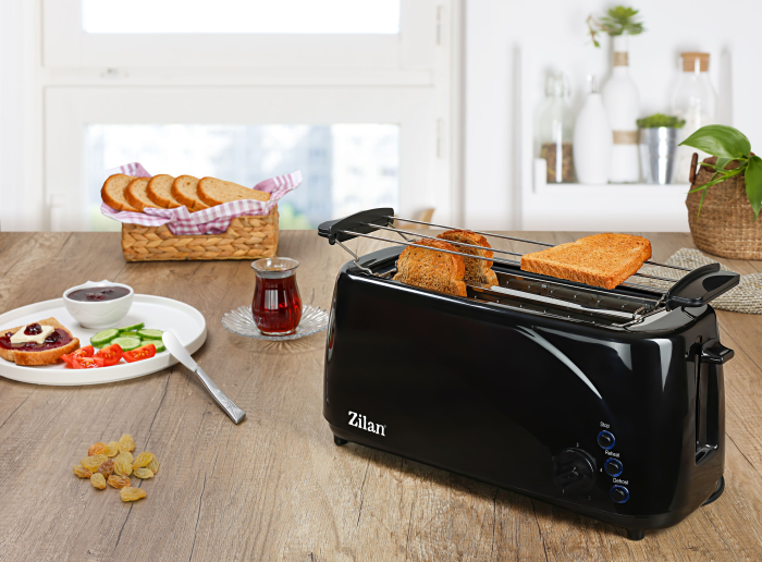 Prajitor paine dublu Zilan ZLN2713, Negru, 1400W, 5 grade rumenire si functii multiple [5]