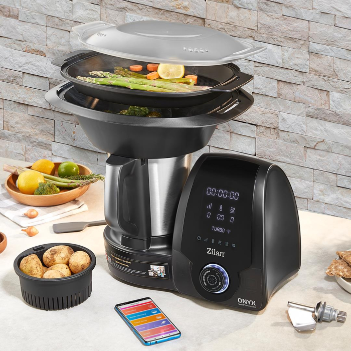 Robot de bucatarie Zilan ZLN9334 ONYX multifunctional Thermorobot, 1700W, Capacitate 3.3L, 30 de functii, Afisaj digital LED, aplicatie mobil [5]