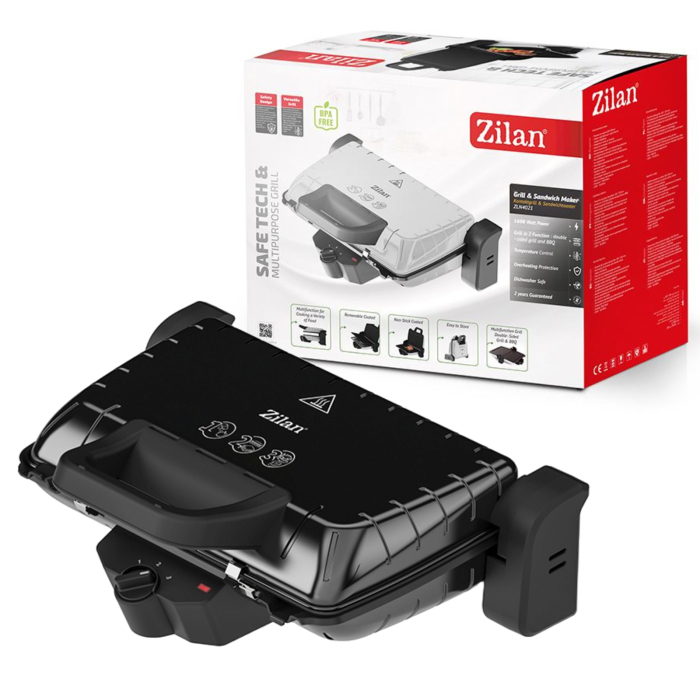 Sandwich-maker and Grill Zilan ZLN4021, Negru/Inox1600W, Placi antiaderente, [5]