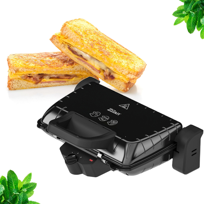 Sandwich-maker and Grill Zilan ZLN4021, Negru/Inox1600W, Placi antiaderente, [4]