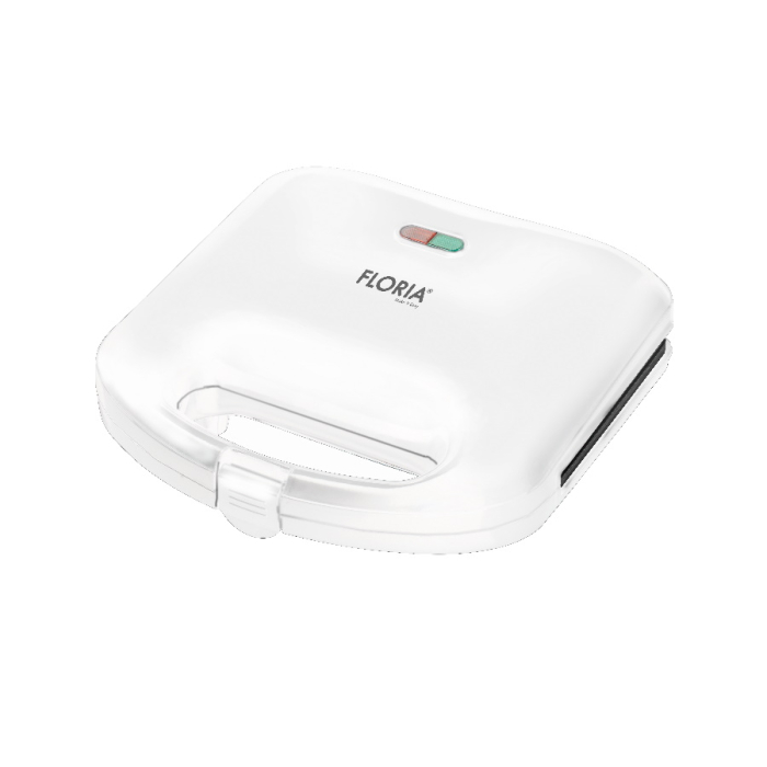 Sandwich Maker Floria ZLN0830 Alb, Putere 750W, Placa de tip grill, Antiaderenta, indicator luminos [1]