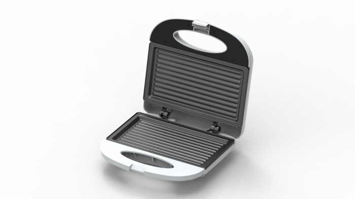 Sandwich maker HEINNER SWAN SM-K750FGWH, 750w, capacitate: 2 sandwich-uri, placi antiadezive fixe tip grill, alb [2]