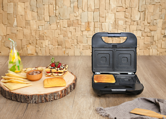 Sandwich-maker ZILAN 5 in 1 ZLN3932, Negru/Inox 800 W, 5 tipuri de placi grill, triunghi, sandwich, waffle, nuci, [5]