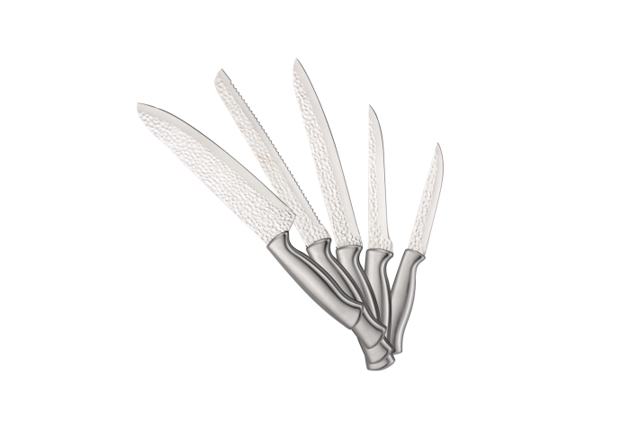 Set cutite 6 piese Zilan ZLN1641, Suport inclus din bambus, Cutite din otel inoxidabil 3CR13, Compatibil masina de spalat vase [2]