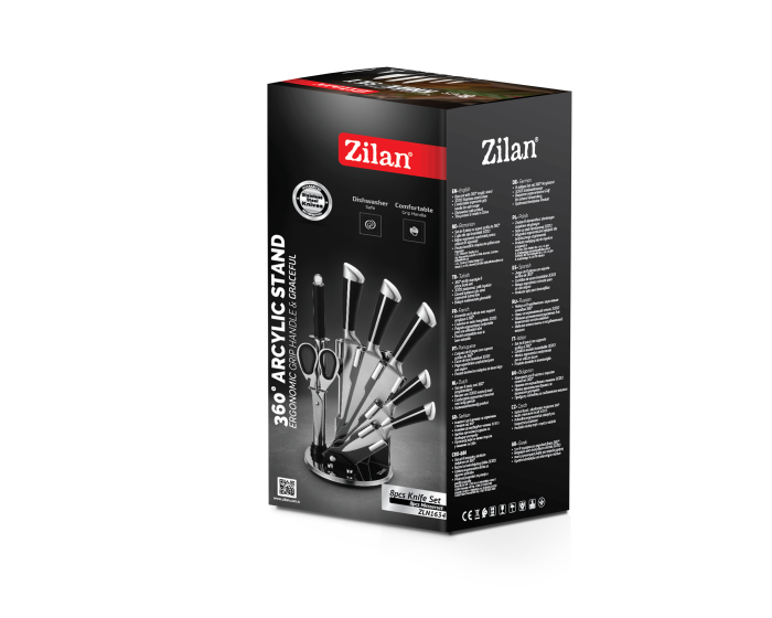 Set cutite 8 piese Zilan ZLN1634, Suport inclus, Otel inoxidabil 3CR13, Compatibil masina de spalat vase [3]