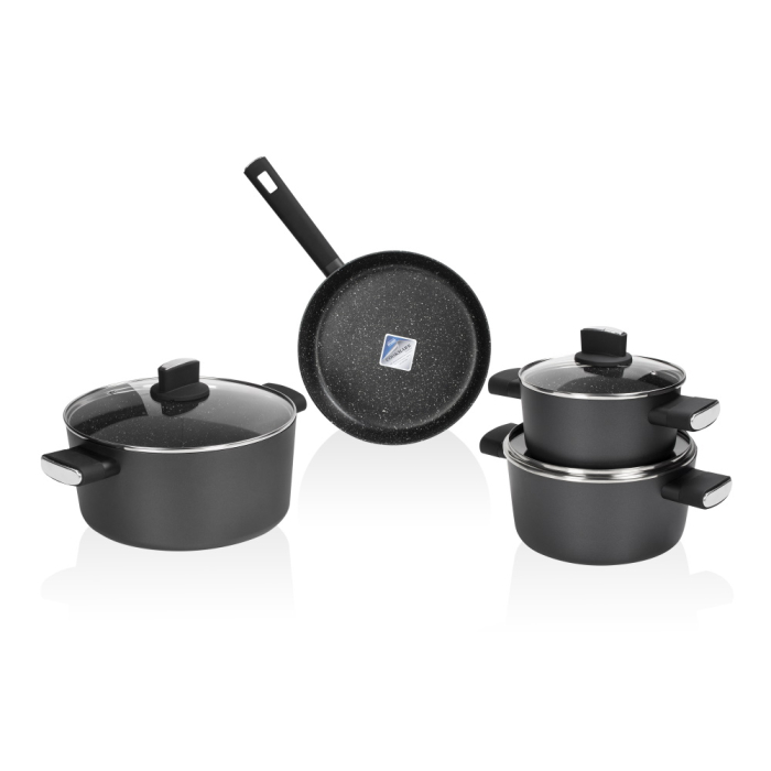 Set de oale Zilan ZLN0959 Negru, cu 7 piese, invelis din marmura si manere fine la atingere [5]