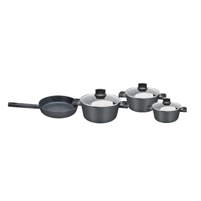 Set de oale Zilan ZLN0959 Negru, cu 7 piese, invelis din marmura si manere fine la atingere [2]