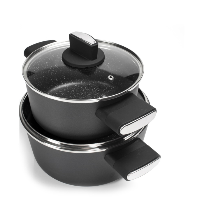 Set de oale Zilan ZLN0959 Negru, cu 7 piese, invelis din marmura si manere fine la atingere [6]