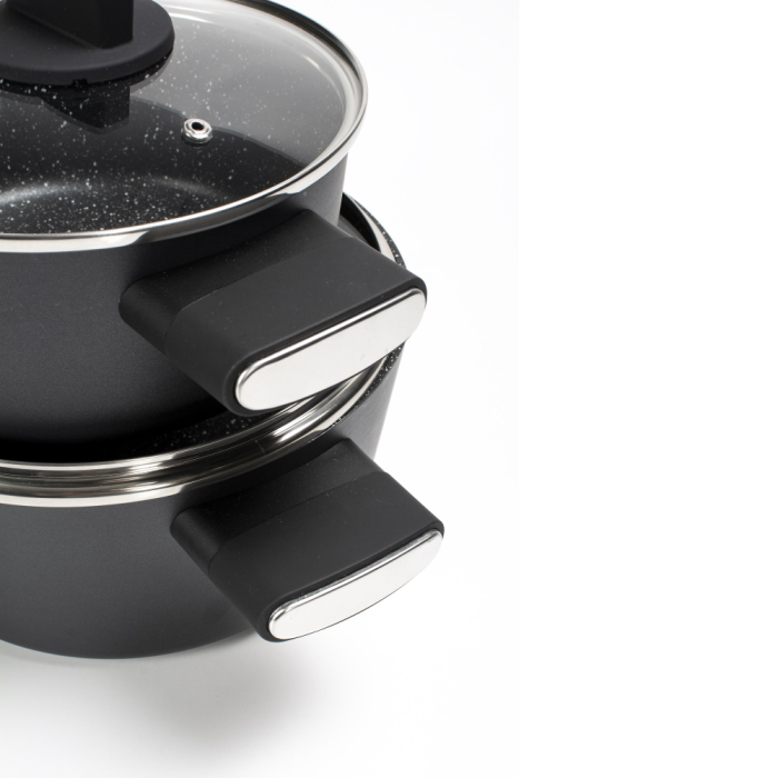 Set de oale Zilan ZLN0959 Negru, cu 7 piese, invelis din marmura si manere fine la atingere [4]