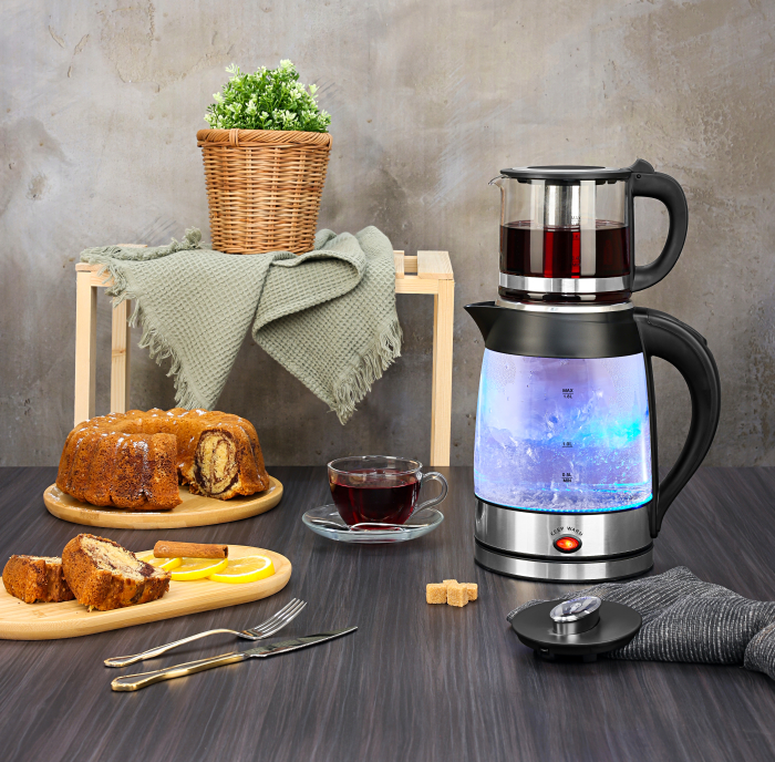 Set fierbator electric plus ceainic Zilan ZLN4858 Argintiu, putere 2200W, capacitate 1.8L si 0.8L [5]