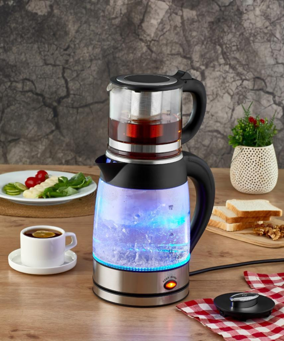 Set fierbator electric plus ceainic Zilan ZLN4858 Argintiu, putere 2200W, capacitate 1.8L si 0.8L [4]
