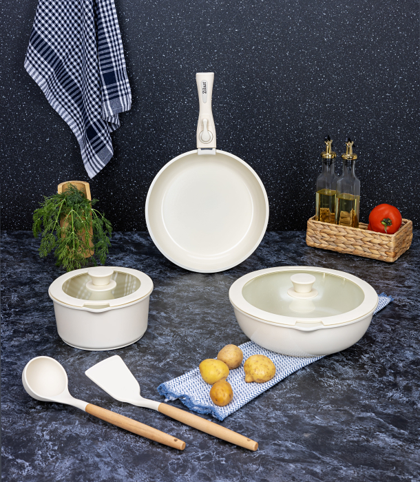 Set vase de gatit Zilan ZLN0965 din 8 piese, 5 straturi de material, compatibil cuptor [13]