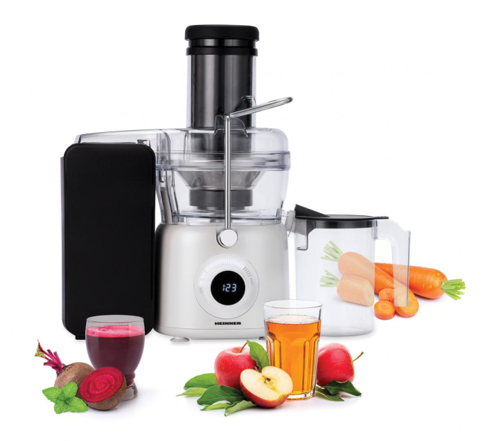 Storcator de fructe Heinner Pearlwhite HSF-K1000DCWP, 1000W, motor DC, viteza variabila, recipient pulpa 1L, filtru inox, tub larg alimentare 84mm, alb perlat [3]