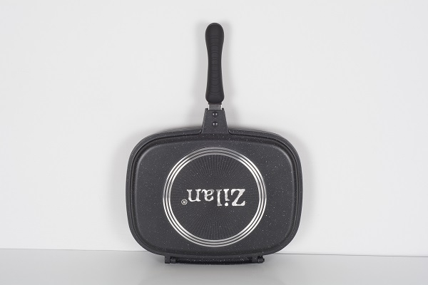 Tigaie dubla ZILAN ZLN9522,culoare negru Diametru 30 cm, garnitura silicon rezerva,  [10]