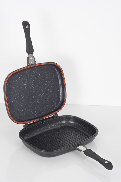 Tigaie dubla ZILAN ZLN9522,culoare negru Diametru 30 cm, garnitura silicon rezerva,  [3]