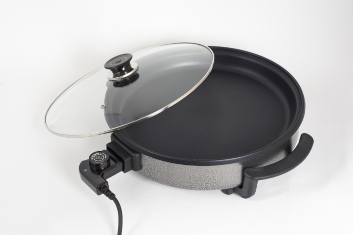 Tigaie electrica rotunda ZİLAN ZLN7870, pizza grill, diametru 38 cm, 1500 W, capac sticla, material non stick [5]