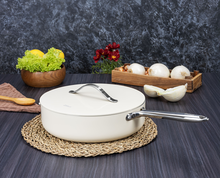 Tigaie inalta cu capac Zilan ZLN0880 din 5 straturi de material, maner inox, 28 cm [11]