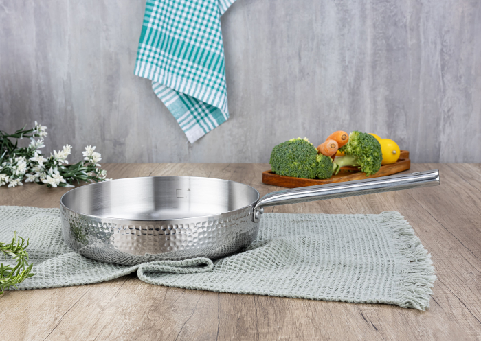 Tigaie inalta Zilan ZLN1337 din otel inoxidabil, 1.5L, Diametru 24 cm, Maner nituit, Maner din inox [5]