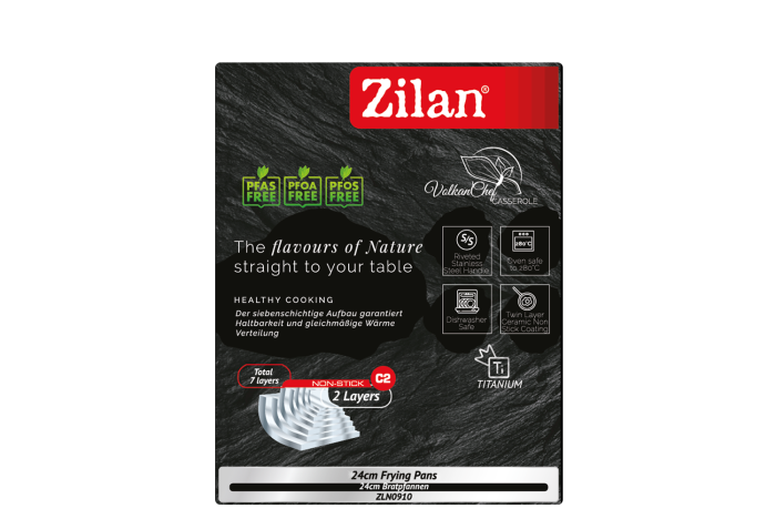 Tigaie Zilan ZLN0910, Diametru 24 cm, 7 straturi de material, Compatibil cuptor pana la 280°C, Compatibil masina de spalat vase [3]