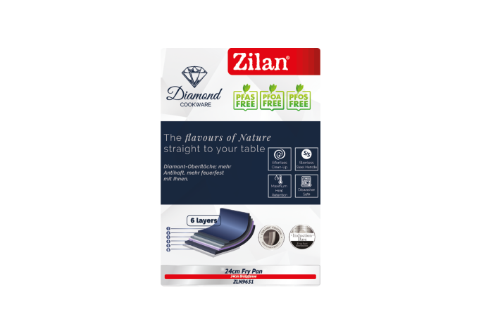 Tigaie Zilan ZLN9631 diamond, cu baza de inductie, ceramica si inox, usor de spalat, 24 cm,1.5L [6]