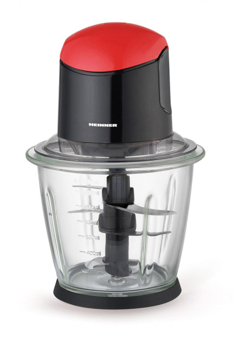 Tocator de legume Heinner, bol sticla 1.5L, 3 cutite din inox, angrenaj metalic, baza anti-alunecare, 500W [2]