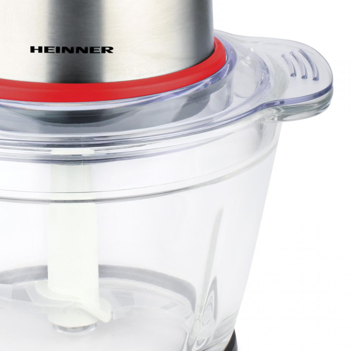 Tocator de legume Heinner Cayenne 1 HMC-D300RD, 300W, capacitate 1 L, bol din sticla, lame din inox, 2 viteze, Rosu [3]