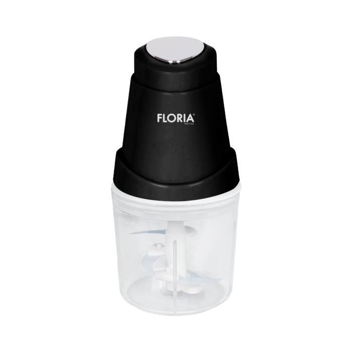 Tocator legume-fructe Floria ZLN2570   Mini Chopper  , Putere 250W, Capacitate 0.6L, Lame din otel inoxidabil, Negru [1]