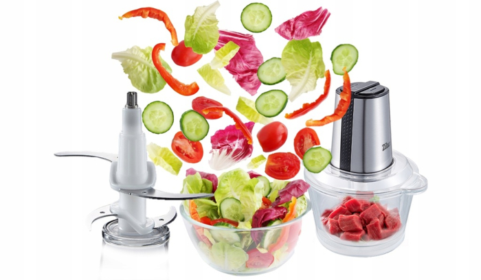 Tocator legume-fructe ZILAN ZLN3888, Putere 300W, Vas din sticla 1.6L, 4 lame inox, 2 trepte de viteza [8]