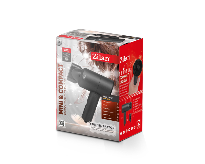 Uscator de par portabil Zilan ZLN4889 Negru, 1100W, 2 trepte de putere, maner pliant [3]